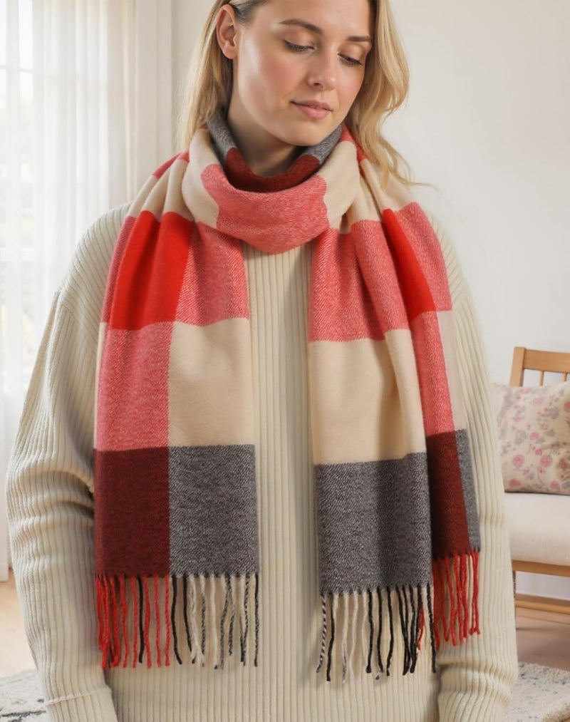 BLATIAL Store Womens Scarf Winter Blanket Large Scarves Thick Soft Warm Plaid Chunky Scarfs - Image 4